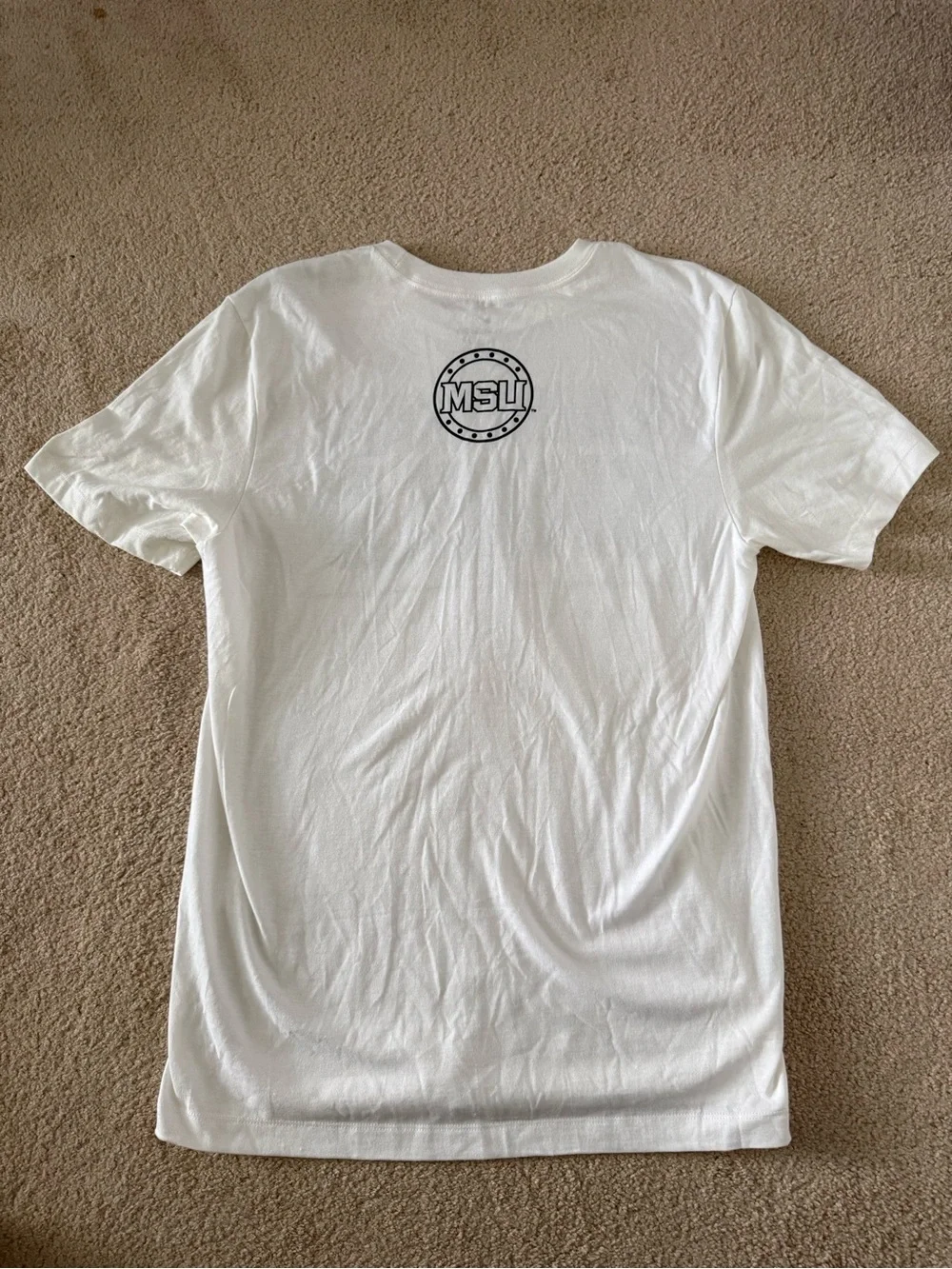 Nike White Michigan State 'Raise Your Shield' Size Medium Tee - Measurements Pic